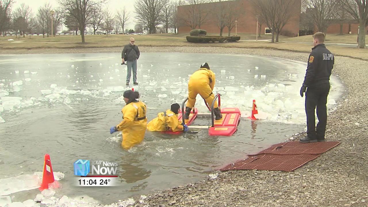 Ohio Northern fraternity takes the polar plunge, Ada-Liberty Twp. Fire uses as a training opportunity4.jpg